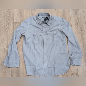 $990 TOM FORD Fluid Military Twill LS Button Up Shirt Soft Gray 41 US 16
